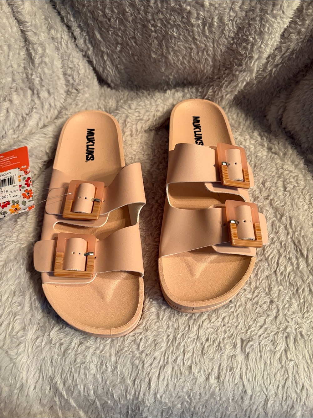 Muk Luks Women's Blush Dual-Buckle Slide Sandals